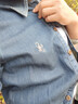 水云間經(jīng)典水洗牛仔襯衫外套女復古做舊正肩長(cháng)袖襯衣純棉2026新款 牛仔藍 M 曬單實(shí)拍圖