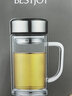 富光拾喜（FUGURNG BESTJOY）雙層玻璃杯男女辦公水杯 帶手柄帶濾網(wǎng)大容量泡茶杯子 520ml本色 曬單實(shí)拍圖