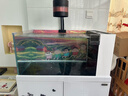 森森（SUNSUN）原生態(tài)溪流缸魚(yú)缸造景家用原生缸客廳超白玻璃底濾魚(yú)缸包安裝 皓月白-豪華款（黑金筒燈）升級雙重滴濾盒 0.8米長(cháng)47.6cm寬40cm缸高+85cm柜高 曬單實(shí)拍圖