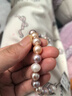 GiO珠寶 彩色珍珠手鏈手串女s925糖果色送女友送老婆禮物 曬單實(shí)拍圖