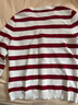 Navigare意大利小帆船條紋針織衫女款2026春秋季新款V領(lǐng)開(kāi)衫休閑百搭毛衣 布萊肯紅白 S 曬單實(shí)拍圖