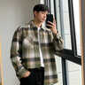 班尼路（Baleno）潮牌復古格子長(cháng)袖襯衫男款春秋季新款美式寬松休閑百搭襯衣薄外套 曬單實(shí)拍圖