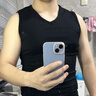 簡(jiǎn)束 背心男夏純色棉質(zhì)v領(lǐng)寬肩運動(dòng)背心修身緊身打底汗衫男士無(wú)袖t恤 黑色+黑色（兩件裝） 3XL （85kg左右） 曬單實(shí)拍圖