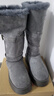 高筒灰色雪地靴女冬季厚底加絨加厚中長(cháng)筒雪地棉靴子棉鞋 灰色 36 曬單實(shí)拍圖