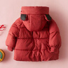 十月媽咪新年服男女童棉服夾棉衣外套寶寶保暖棉襖冬外套 蘋(píng)果紅PC2 110 曬單實(shí)拍圖