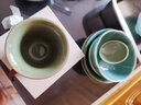 龍泉青瓷創(chuàng  )意復古手抓泡茶碗兩才蓋碗茶杯陶瓷中式纏枝功夫茶具喝茶碗 纏枝兩才蓋碗【禮盒裝】 曬單實(shí)拍圖