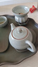 講茗堂高檔汝窯功夫茶具整套側把茶壺天青色手工汝瓷開(kāi)片送禮品實(shí)用新年 天青汝窯套裝-16頭（不含禮盒） 曬單實(shí)拍圖