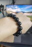 金石靈收藏級天然黑曜石手串男女款五行補水水晶手鏈佛珠本命年生日禮物 曬單實(shí)拍圖