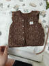 babylove嬰兒馬甲秋冬款薄夾棉保暖坎肩女寶寶小飛袖法式碎花上衣 南枝沉香 80 曬單實(shí)拍圖