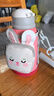 AIWOKE兒童保溫杯316不銹鋼帶吸管直飲杯男女寶寶兩用幼兒園便攜水杯子 月亮兔【316無(wú)縫】三蓋組合 曬單實(shí)拍圖