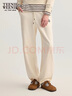 Teenie Weenie小熊女裝衛褲2025秋季新款休閑寬松舒適圓筒型針織褲 乳白色 XS 曬單實(shí)拍圖