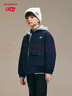NEW BALANCE nb童裝兒童男女新款秋冬假兩件棉服外套ND7QF41013 藏青色 150 曬單實(shí)拍圖