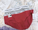 Calvin Klein內衣【摩登引力帶】女士ck棉質(zhì)襠防夾臀半包臀內褲女 P7A-椰青灰 S 曬單實(shí)拍圖