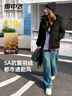 雪中飛羽絨服冬季女短款純色簡(jiǎn)約高級感百搭發(fā)熱蓄熱透氣網(wǎng)布羽絨外套裝 黑色（男女同款） L (170) 推薦100-120斤 曬單實(shí)拍圖