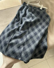 熱風(fēng)女士格紋半身裙冬季新款松緊腰高腰文藝復古顯瘦半裙 35蘭格子 XL 曬單實(shí)拍圖