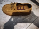 紅蜻蜓牛津鞋新款袋鼠鞋軟皮軟底深口休閑女單鞋WBB15417卡其色38 曬單實(shí)拍圖