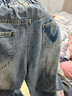 左西女童牛仔褲兒童褲子直筒褲2026新款中大童春裝長(cháng)褲潮 牛仔色 150 曬單實(shí)拍圖