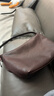裘真新年禮物【明星推薦】經(jīng)典hobo包植鞣牛皮腋下通勤休閑餃子女包 咖啡色-小號 小包/大包 曬單實(shí)拍圖