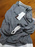 啄木鳥(niǎo)長(cháng)袖T恤女圓領(lǐng)正肩假兩件打底褶皺彈力緊身收腰內搭上衣 深灰 2XL 曬單實(shí)拍圖