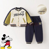 迪士尼（Disney）童裝秋冬季新款男童卡通時(shí)尚休閑舒適保暖外套套裝 黃綠 100 曬單實(shí)拍圖