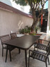 紫葉（ziye）戶(hù)外桌椅庭院防水防曬組合花園室外休閑露天露臺鋁合金餐桌椅 曬單實(shí)拍圖