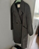 金菊100%純羊毛雙面呢外套西裝領(lǐng)秋冬保暖長(cháng)款女式毛呢大衣 深灰 M  曬單實(shí)拍圖