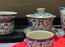 不拙汝窯三才蓋碗青花瓷茶碗防燙茶具分茶器帶茶漏過(guò)濾網(wǎng)蓋碗三件套 曬單實(shí)拍圖