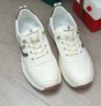 波爾諦奇（BOERDIQI）頭層牛皮春新款拼色軟底小白鞋舒適厚底休閑運動(dòng)女鞋 米咖 35 曬單實(shí)拍圖
