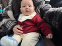 babylove嬰幼兒毛衣秋冬季羊毛上衣男女寶寶純色百搭外套保暖針織圓領(lǐng)開(kāi)衫 曬單實(shí)拍圖