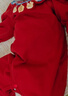 優(yōu)奇新生兒衣服紅色嬰兒滿(mǎn)月百天和尚服寶寶0-3月純棉綁帶哈衣a類(lèi) 曬單實(shí)拍圖