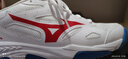 美津濃（MIZUNO）羽毛球鞋男女同款透氣減震防滑耐磨運動(dòng)鞋室內外專(zhuān)項訓練鞋排球鞋 白/藍/紅【V1GA218125】 41 曬單實(shí)拍圖