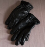 者也 加絨加厚防寒保暖手套 PU皮珊瑚絨 三道筋款 男女秋冬季 黑色 均碼 曬單實(shí)拍圖