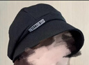 啄木鳥(niǎo)（TUCANO）鴨舌帽子女春夏新款三帽合一百搭大頭圍漁夫帽褶皺堆堆顯臉小盆帽 黑色 鴨舌堆堆帽 (54-59cm)可調節 曬單實(shí)拍圖