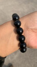 石玥珠寶精品14mm天然黑曜石手串本命年轉運珠佛珠水晶手鏈男女士款禮物 曬單實(shí)拍圖