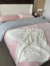 南極人可拆洗牛奶絨被子冬季加厚保暖冬被6-8斤單人1.5x2米冬天棉被芯褥 粉玉+淺灰【加厚保暖 可拆洗】 150x200cm【被套+4斤被芯】約6斤 曬單實(shí)拍圖