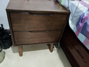 中偉實(shí)木床頭柜可移動(dòng)小型臥室床邊收納柜簡(jiǎn)約整裝儲物柜 胡桃色45cm 曬單實(shí)拍圖