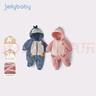 JELLYBABY【萌趣可愛(ài)長(cháng)袖連體衣】冬款中性發(fā)熱羊羔絨毛絨爬服嬰童 曬單實(shí)拍圖