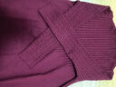 皮爾卡丹（pierre cardin）特大碼加厚中長(cháng)款毛衣裙女秋冬新款洋氣顯瘦時(shí)尚針織連衣裙 紫紅色 L 【100-115斤】 曬單實(shí)拍圖
