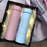 情侶保溫杯套裝一對情侶禮物實(shí)用新婚伴手禮高顏值刻字定制送閨蜜 藍色+粉色刻字對杯 曬單實(shí)拍圖
