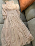 SNIDEL連衣裙女26春夏新品甜美束腰抽褶薄紗泡泡袖露肩SWFO261331 米色 S (0) 曬單實(shí)拍圖