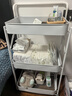 全品屋小推車(chē)廚房置物架落地移動(dòng)可折疊零食架帶輪收納架免安裝儲物3W 曬單實(shí)拍圖