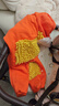 心楠嬰兒爬爬服春秋冬防寶寶臟爬行服衣罩衣長(cháng)袖爬行服戶(hù)外拖地板連體 桔色 90碼【加絨款】A類(lèi) 建議0-2歲 曬單實(shí)拍圖
