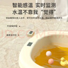 捷貝嬰兒折疊洗澡盆兒童洗澡桶寶寶沐浴家用大號小孩新生兒全身游泳桶 檸檬黃【0-10歲】感溫高凳款 曬單實(shí)拍圖