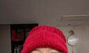 奈綻中老年人帽子女男冬季護耳防風(fēng)加絨保暖奶奶老太太老人毛線(xiàn)帽禮物 酒紅色【帽子+圍脖】 曬單實(shí)拍圖