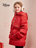 迪士尼（Disney）新秋款冬季女童中國風(fēng)加厚連帽90中長(cháng)款白鴨絨羽絨衣服外套 452紅色    90白鴨絨 130 充絨量約116g 曬單實(shí)拍圖