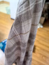 MUJI女式 法蘭絨 襯衫領(lǐng)長(cháng)袖襯衫  米白色格紋5A M 曬單實(shí)拍圖
