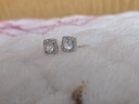 中國黃金（CHINA GOLD）足銀小方糖耳釘女一克拉方糖耳飾養耳洞耳飾婦女節生日禮物送女友 小方糖耳釘【品牌禮盒】 曬單實(shí)拍圖