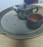 容山堂 茗嘉粗陶茶海套裝紫砂壺承手工壺托小茶盤(pán)儲水式功夫茶具 大號柴燒茶海-玄黃 曬單實(shí)拍圖