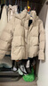 雪中飛羽絨服女短款羽絨服女簡(jiǎn)約時(shí)尚百搭小個(gè)子連帽保暖外套 米灰色 M 曬單實(shí)拍圖