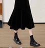 絲柏舍絲絨半身裙2025秋裝新款女裝法式垂感氣質(zhì)寬松中長(cháng)裙 曬單實(shí)拍圖